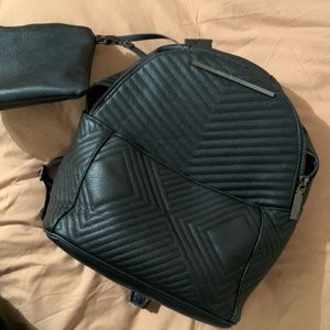 Steve Madden Black Faux Leather Backpack